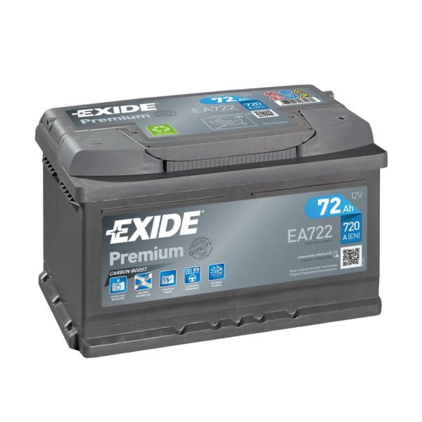 Акумулатор EXIDE 72Ah.720A R+