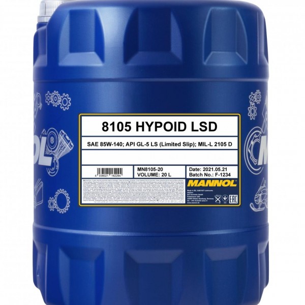Трансмисионно масло MANNOL HYPOID LSD 85W-140 20 литра