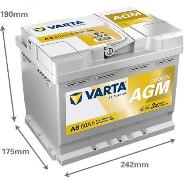 Акумулатор Varta Dynamic AGM 12V 60AH