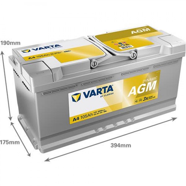 Акумулатор Varta Dynamic AGM 12V 105AH