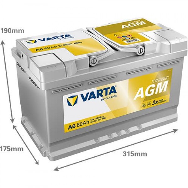 Акумулатор Varta Dynamic AGM 12V 80AH