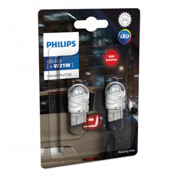 Крушка, LED, стоп светлини PHILIPS W21W, 12V, 2,2W, 65lm, 2 бр.