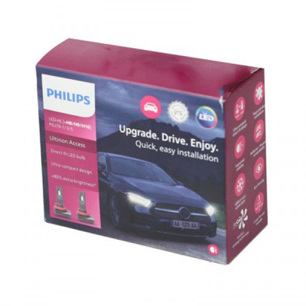 Крушка LED, фар за мъгла PHILIPS H16/H8/H9, 12V, 20W, 6000K, 1800lm, 2 бр.