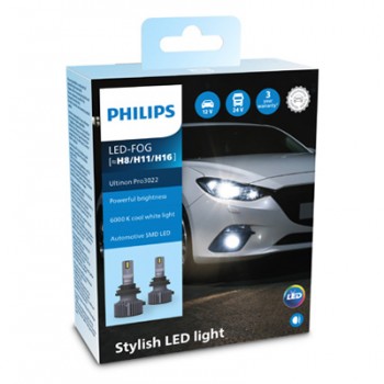 Крушка, LED, фар за мъгла PHILIPS [~H8/H11/H16], 12/24V, 24W, 6000K, 1800lm, 2 бр.