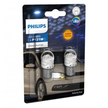 Крушка, LED, мигач PHILIPS PY21W, 12V, 2,15W, 140lm, 2 бр.
