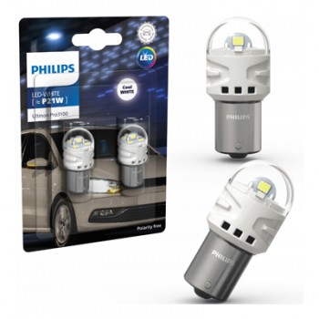 Крушка LED, мигач PHILIPS P21W, 12V, 2,2W, 6000K, 190lm, 2 бр.