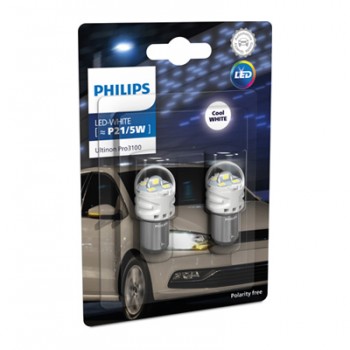 Крушка, LED, стоп светлини / габарити PHILIPS P21/5W, 12V, 2,4/0,48W, 6000K, 200lm, 2 бр.