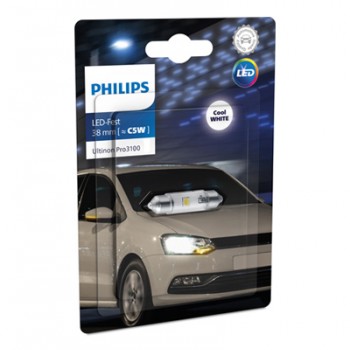 Крушка, LED, светлини купе PHILIPS C5W, 12V, 0,6W, 6000K, 50lm, 1 бр.