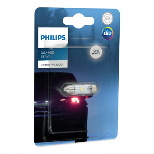 Крушка, LED, светлини купе PHILIPS C5W, 12V, 1W, 6000K, 50lm, 1 бр.