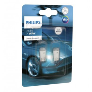 Крушка, LED, светлини купе PHILIPS W5W, 12V, 0,6W, 6000K, 55lm, 2 бр.