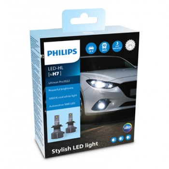 Крушка, LED, фар за дълги светлини PHILIPS H7, 12/24V, 20W, 6000K, 1800lm, 2 бр.