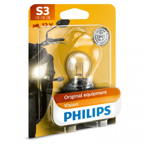 Крушка, фар за дълги светлини PHILIPS S3, 12V, 15W, 1 бр.
