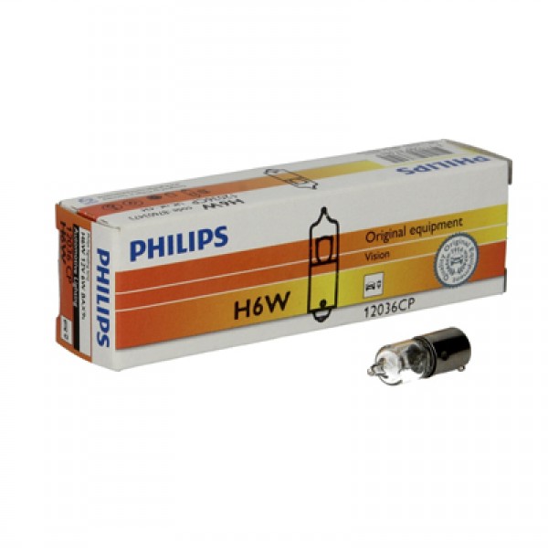 Крушка, мигач PHILIPS H6W, 12V, 6W, 10 бр.