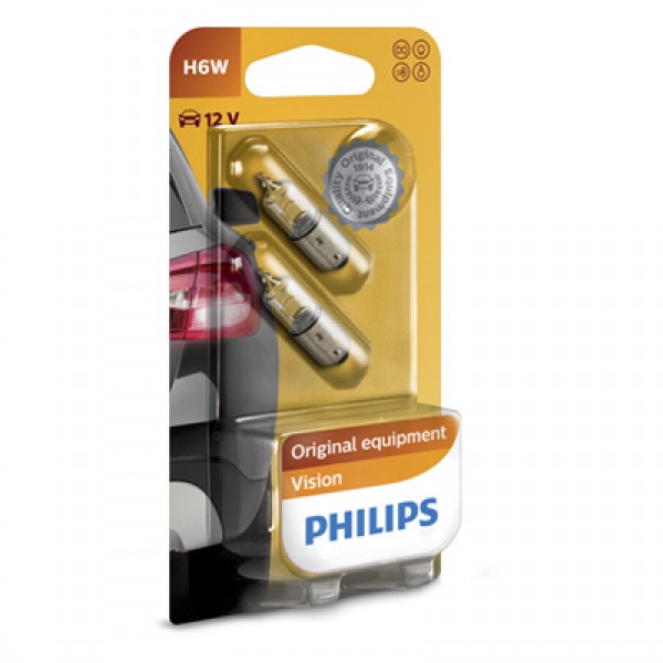 Крушка, мигач PHILIPS H6W, 12V, 6W, 2 бр.