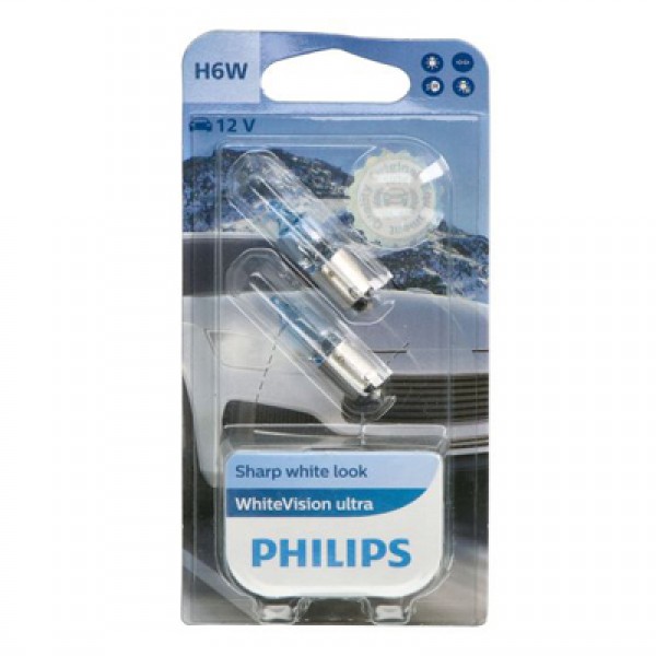 Крушка, мигач PHILIPS H6W, 12V, 6W, 3100K, 125lm, 2 бр.