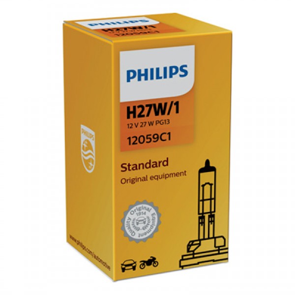 Крушка, фар за мъгла PHILIPS H27W/1, 12V, 27W, 1 бр.