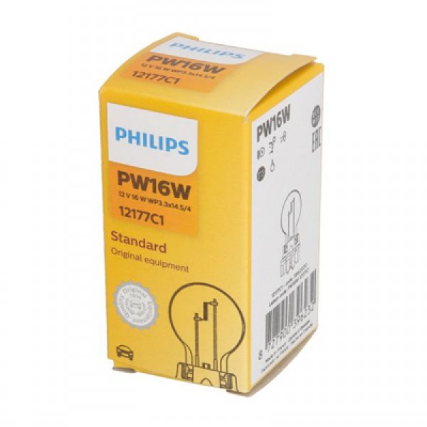 Крушка, стоп светлини PHILIPS PW16W, 12V, 16W, 1 бр.