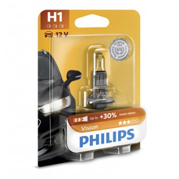 Крушка, електрическа, фар PHILIPS H1, 12V, 55W, 3200K, 1690lm, 1 бр.