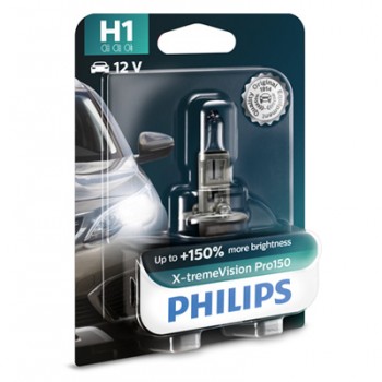 Крушка, фар PHILIPS H1, 12V, 55W, 3450K, 1550lm, 1 бр.