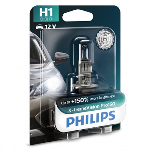 Крушка, фар PHILIPS H1, 12V, 55W, 3450K, 1550lm, 1 бр.