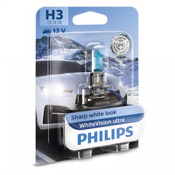 Крушка, фар за дълги светлини PHILIPS H3, 12V, 55W, 3900K, 1450lm, 1 бр.
