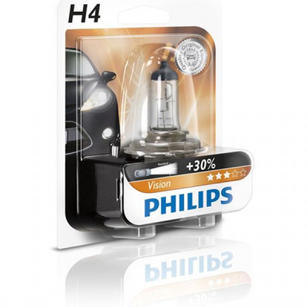 Крушка, електрическа, фар PHILIPS H4, 12V, 60/55W, 3200K, 1815lm, 1 бр.
