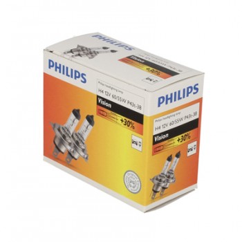 Крушка, фар PHILIPS H4, 12V, 60/55W, 2 бр.