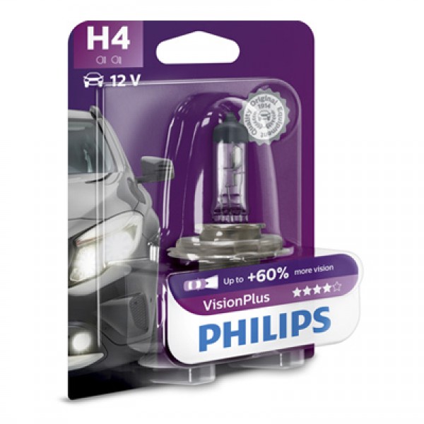Крушка, фар PHILIPS H4, 12V, 60/55W, 1 бр.