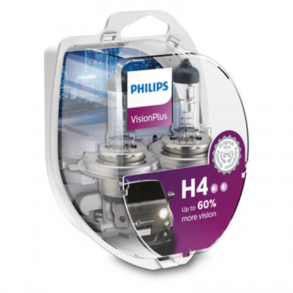 Крушка, фар PHILIPS H4, 12V, 60/55W, 2 бр.