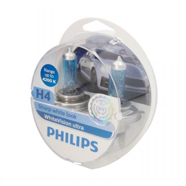 Крушка, фар PHILIPS H4, 12V, 60/55W, 4200K, 1560lm, 2 бр.
