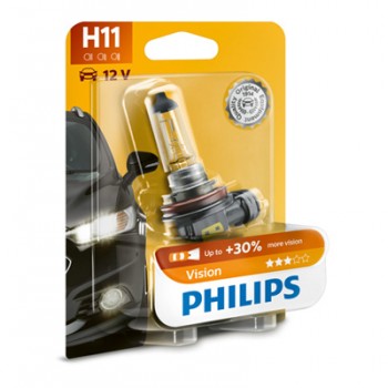Крушка, фар за дълги светлини PHILIPS H11, 12V, 55W, 3200K,  1350lm, 1 бр.
