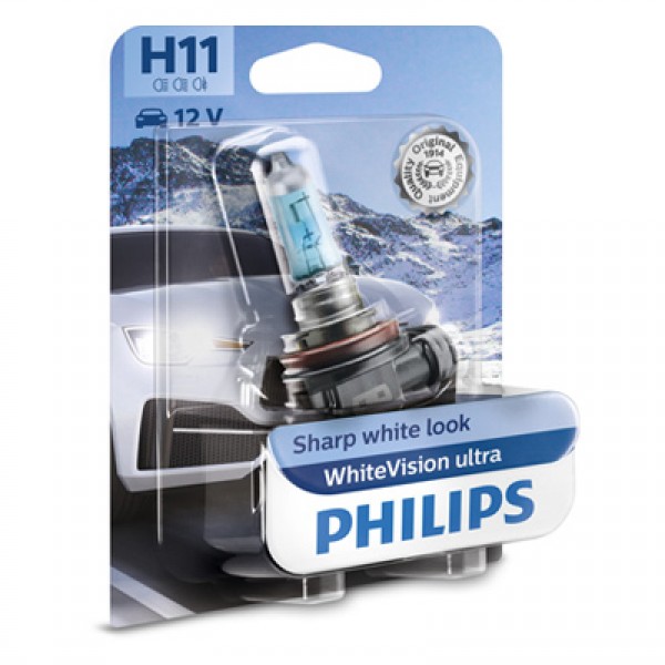 Крушка, фар за дълги светлини PHILIPS H11, 12V, 55W, 4000K, 1350lm, 1 бр.