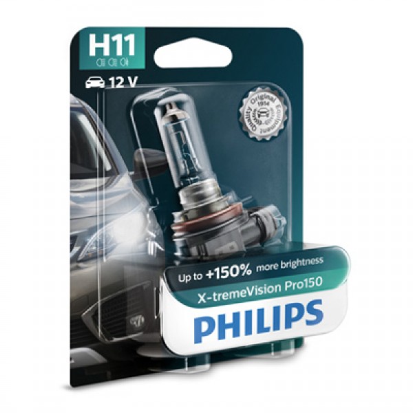 Крушка, фар за дълги светлини PHILIPS H11, 12V, 55W, 3450K, 1350lm, 1 бр.