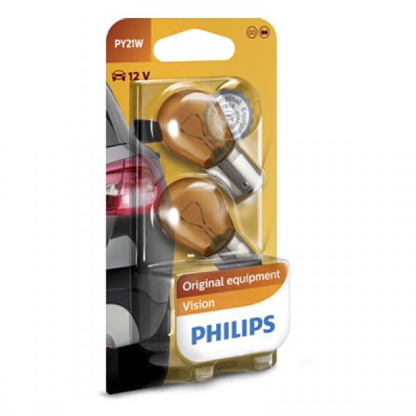Крушка, мигач PHILIPS PY21W, 12V, 21W, 2 бр.