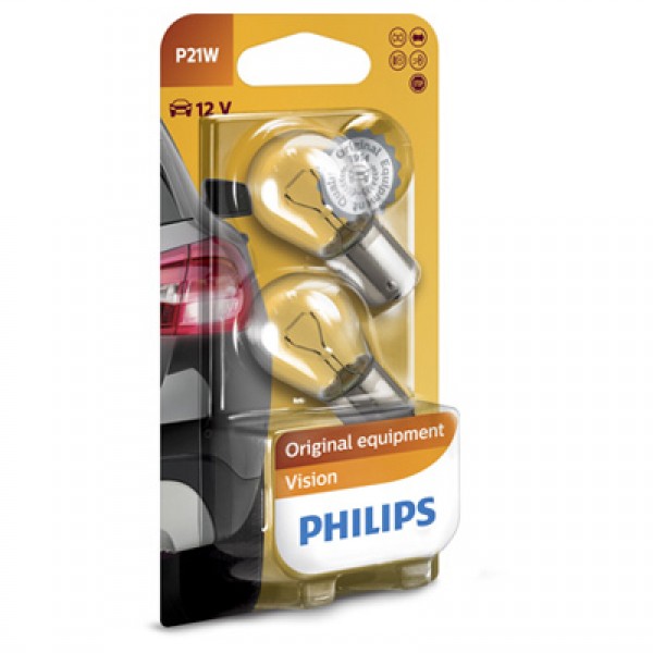 Крушка, мигач PHILIPS P21W, 12V, 21W, 2 бр.