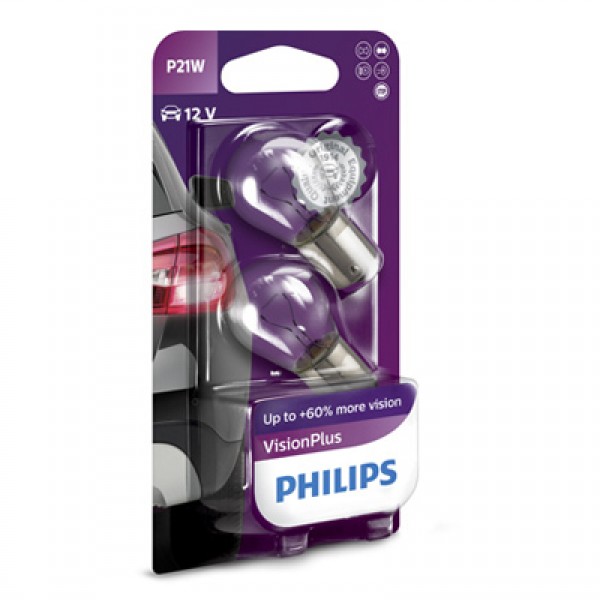 Крушка, мигач PHILIPS P21W, 12V, 21W, 2 бр.