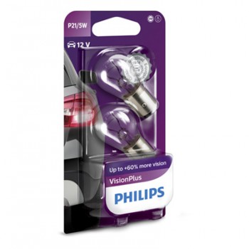 Крушка PHILIPS P21/5W, 12V, 5/21W, 2 бр.