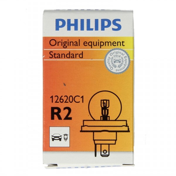 Крушка, фар за дълги светлини PHILIPS R2, 12V, 45/40W, 1 бр.