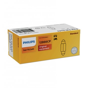 Крушка, светлини на регистрационния номер PHILIPS C10W, 12V, 10W, 10 бр.