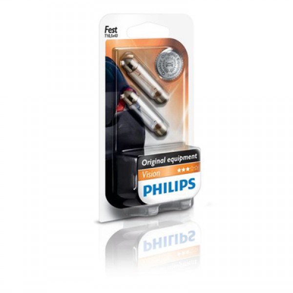 Крушка, светлини на регистрационния номер PHILIPS C10W, 12V, 10W, 115lm, 2 бр.