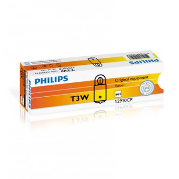 Крушка, светлини на вратата PHILIPS T3W, 12V, 3W, 28lm, 10 бр.