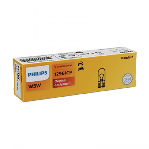Крушка, мигач PHILIPS W5W, 12V, 5W, 10 бр.