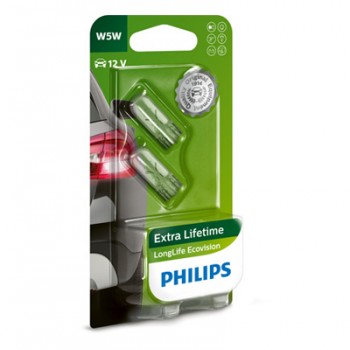 Крушка, мигач PHILIPS W5W, 12V, 5W, 2 бр.