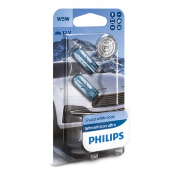 Крушка, мигач PHILIPS W5W, 12V, 5W, 3300K, 50lm, 2 бр.