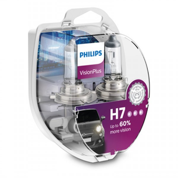 Крушка, фар PHILIPS H7, 12V, 55W, 3250K, 1500lm, 2 бр.