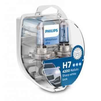 Крушка, фар за дълги светлини PHILIPS H7, 12V, 55W, 4200K, 1400lm, 2 бр.