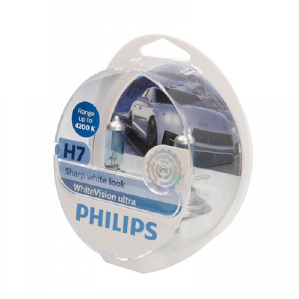 Крушка, фар за дълги светлини PHILIPS H7, 12V, 55W, 4200K, 1400lm, 2 бр.