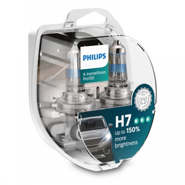 Крушка, фар PHILIPS H7, 12V, 55W, 3400K, 1500lm, 2 бр.