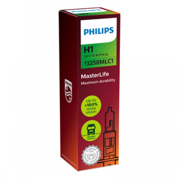 Крушка, фар PHILIPS H1, 24V, 70W, 3200K, 1 бр.