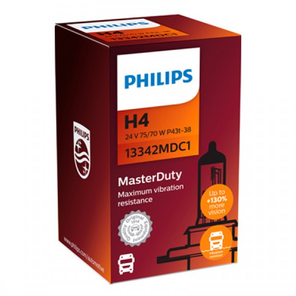 Крушка, фар PHILIPS H4, 24V, 75/70W, 3200K, 1 бр.